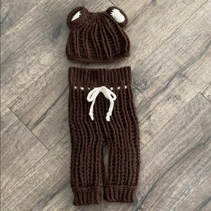 Handmade Matching Beanie and Bottoms set